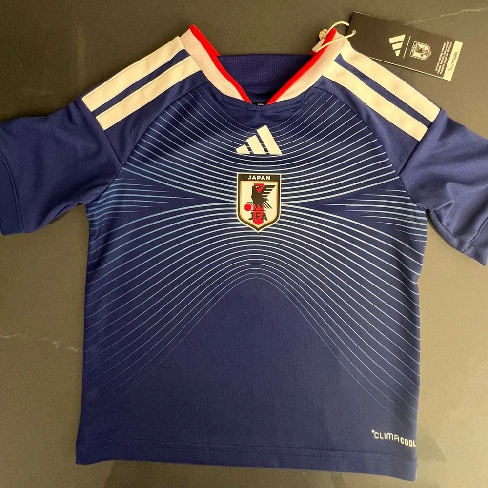 adidas Kids Japan Soccer Jersey - Blue with White & Red Accents - Picture 1 of 3